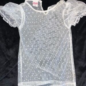 Elegant White Kids Blouse with Polka Dots